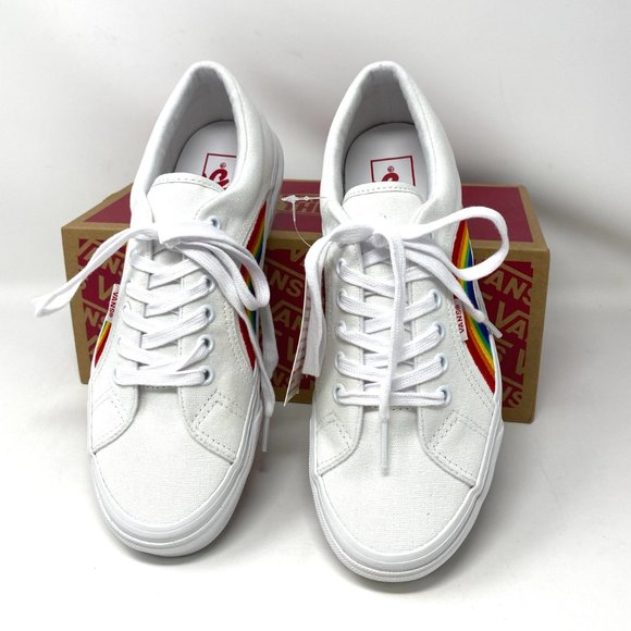 Vans Mens Sneakers LAMPIN 86 DX LGBTQIA White Canvas Rainbow Size VN0A54FC4GQ - Picture 3 of 11